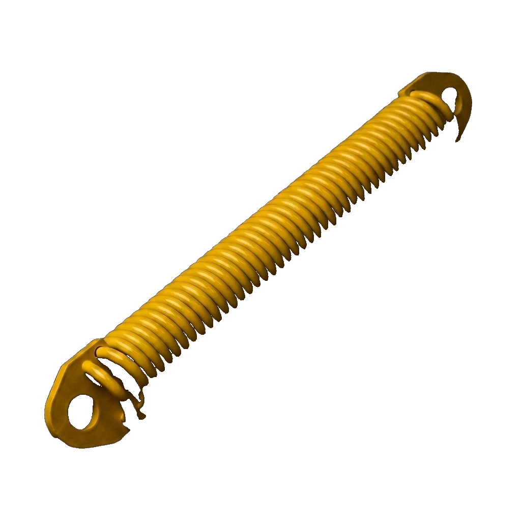 DustCone engineered extension spring with stamped tab plate ends and flexible dip coating